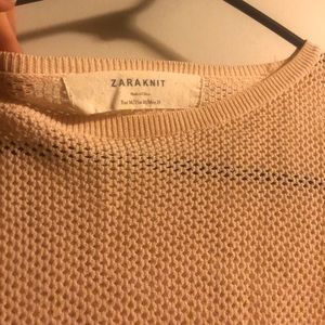 *ZARA* peach/cream knit sweater